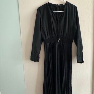 Black Zara long sleeve dress, size L